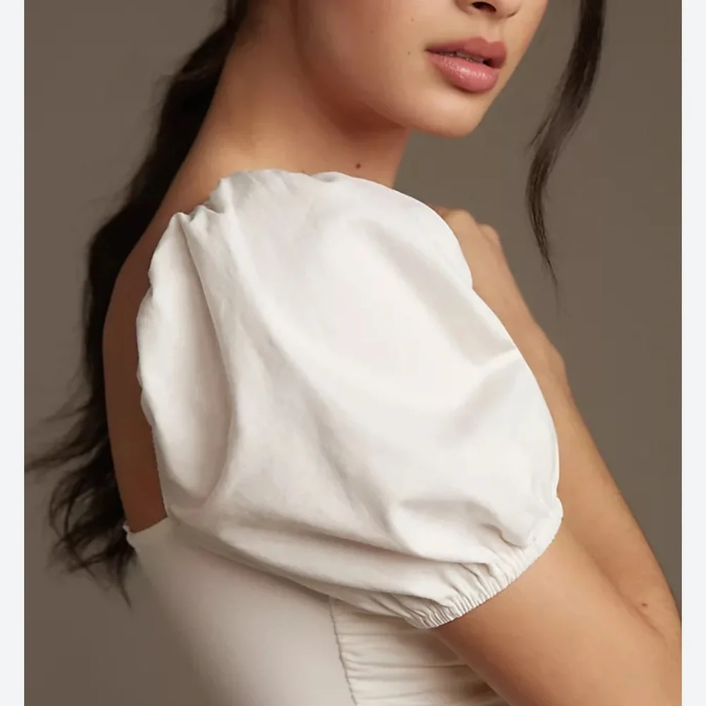 Reformation White Radish Puff Sleeve Blouse